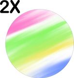 BWK Collections BWK Luxe Ronde Placemat - Fel Gekleurde Vegen - Set van 2 - 40x40 cm - Vinyl - Anti-slip