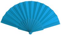 Merkloos Spaanse Handwaaier - turquoise blauw - 23 x 43 cm