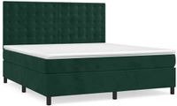 vidaXL Boxspring met matras fluweel donkergroen 160x200 cm