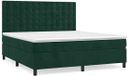 vidaXL Boxspring met matras fluweel donkergroen 160x200 cm