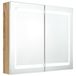 VidaXL Badkamerkast met spiegel en LED 80x12x68 cm Wit en Eikenkleurig