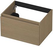 INK - Onderkast 1 Lade Greeploos met Houten Keerlijst - 600x450x350 Mm - Olijf Eiken