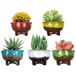 ARTKETTY Keramische vetplanten potten kleine cactus potten, 10 cm geglazuurde bloem plant container met drainage huis tuin decoratie pak van 5