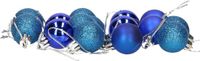 Gerimport Gerim Kerstballen - 16 stuks - Blauw - Kunststof - Mat/Glans/Glitter - D3 cm