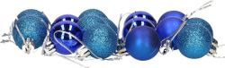 Gerimport Gerim Kerstballen - 16 stuks - Blauw - Kunststof - Mat/Glans/Glitter - D3 cm