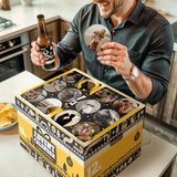 Gepersonaliseerde bieradventskalender 2025, bierkalender met 12 bieren uit Europa, adventskalender voor mannen met alcohol, perfect cadeau-idee