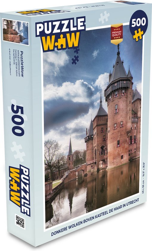 MuchoWow Puzzel Donkere wolken boven Kasteel de Haar in Utrecht - Legpuzzel - Puzzel 500 stukjes