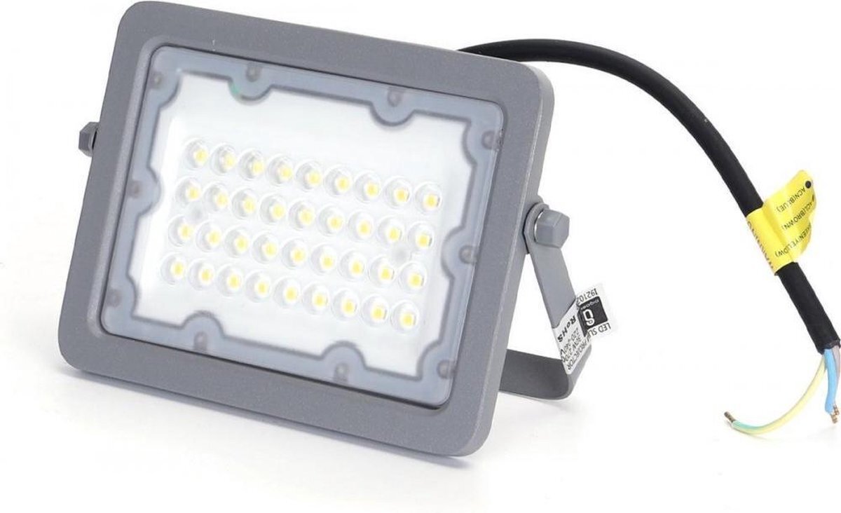 Aigostar Buitenlamp grijs | LED bouwlamp 30W=270W schijnwerper | koelwit 4000K - 90° lichthoek | waterdicht IP65