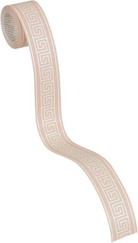 A.S. Création Only Borders 11 - Zelfklevende Behangrand - Beige Parelmoer - 4.5cm x 5m - Grieks Sleutel Patroon
