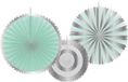Folat 66958 Honeycombs Waaier Mint/Zilver - 3 stuks