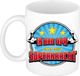 Bellatio Decorations Cadeau koffiemok voor een geweldige opa - blauw - keramiek - 300 ml