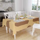 Bonamaison Tafelkleed, Anti-Mold, Sneldrogend, Waterdicht, 100% Polyester Tafellaken, Bruine tinten, 140 x 160 Cm