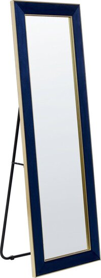 Beliani lautrec - staande spiegel-blauw-fluweel