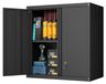 Armoire murale métallique, 71x66x35 cm, 1 étagère réglable, 2 portes, noir