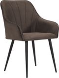 Soof & Tess Ferrara Eetkamerstoel - Set van 2 - Bruin - Velvet - Industrieel