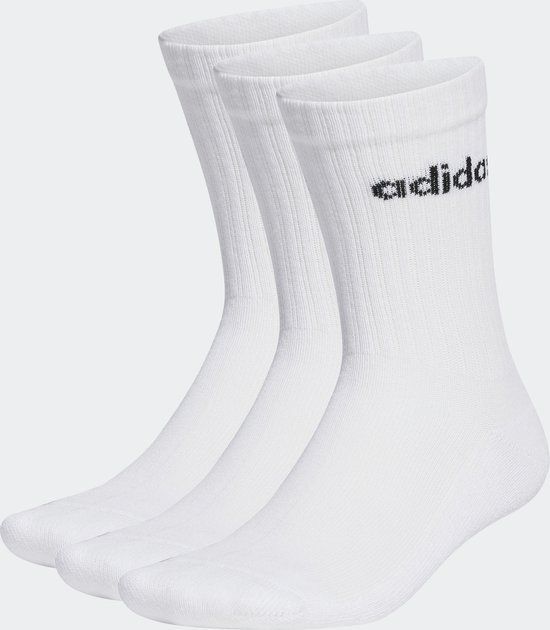 adidas Sportswear Linear Gevoerde Sokken 3 Paar - Unisex - Wit - Maat 43-45