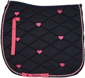 Pagony Zadeldek Hearts - Maat: Full - Bleu foncé - Polyester