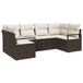 vidaXL Tuinbank Set 6 st Bruin en wit Poly rotan