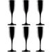 Flûte à champagne/prosecco - Set de 12x pièces - Noir - 150 ml - plastique incassable - verres