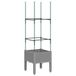 VidaXL Plantenbak met latwerk 40x40x142,5 cm Polypropyleen Lichtgrijs