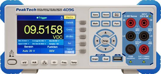 Peaktech 4096 Grafische bankmultimeter - 200.000 tellingen - met TFT, datalogger, RS-232, LAN, USB