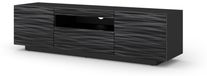 Homlando Aura Sahara 3D universele tv-kast om op te hangen of neer te zetten, met opbergruimte, kabelopening, woonkamer, 150 cm, Sahara zwart