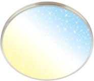 B.K.Licht BRILONER Competo - LED Plafondlamp - CCT - Afstandsbediening - Sterrenhemel - Dimbaar - Ø38 cm - Nikkel Mat