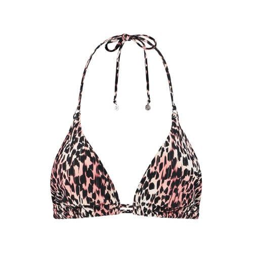 Cyell Voorgevormde Triangel Bikinitop Zwart/Ecru/Roze