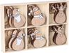 Bellatio Decorations Othmar Decorations Kersthangers - 24 stuks - Hout - 5,5 cm - Bruin