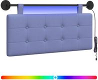 vidaXL Hangend Hoofdbord met LED-verlichting Jeans Blauw Stof
