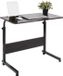 Table pour ordinateur portable réglable en hauteur sans marque avec roulettes - Noir