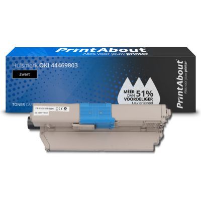 PrintAbout Huismerk OKI 44469803 Toner Zwart | Compatibel