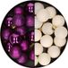 Decoris Boules de Noël - 28x Pièces - Laine Blanc et Violet - 3 cm - Plastique