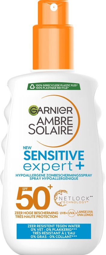 Garnier Sensitive Expert + Ambre Solaire Sensitive Expert Zonnespray SPF 50+ - 200 ml - Zonnebrandspray