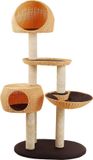 Karlie Krabpaal Outdoor Buitenkrabpaal III Bruin Pluche Sisal 4 Ligplekken 3 Niveaus Met Huisje 158 cm Hoog
