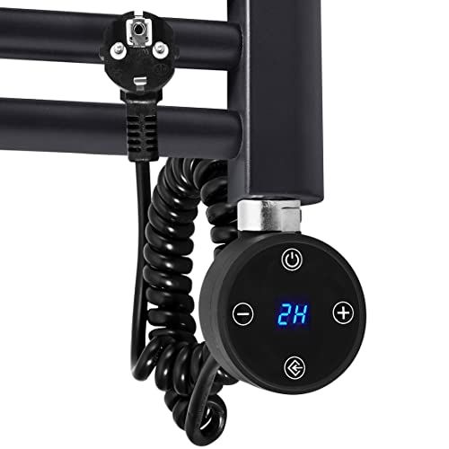 EMKE Verwarmingselement 900 W met thermostaat en LCD-scherm, zwart