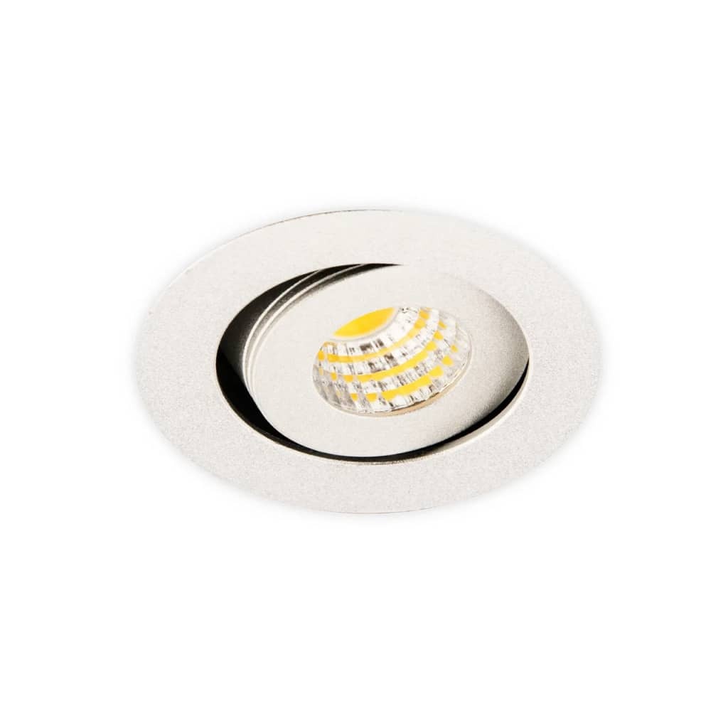 Groenovatie Inbouwspot LED 3W, Rond, Kantelbaar, Aluminium, Dimbaar, Zilver .