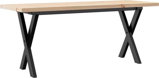 vidaXL Salontafel X-frame 110x40x45,5 cm grenenhout en staal