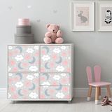 Stickers voor kindermeubels, zelfklevend, meubels, kinderkamer en baby, zelfklevend, wolk en sterrenhemel, 40 x 60 cm