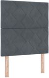 vidaXL - LED Hoofdbord - Donkergrijs - 80 cm - Fluweel