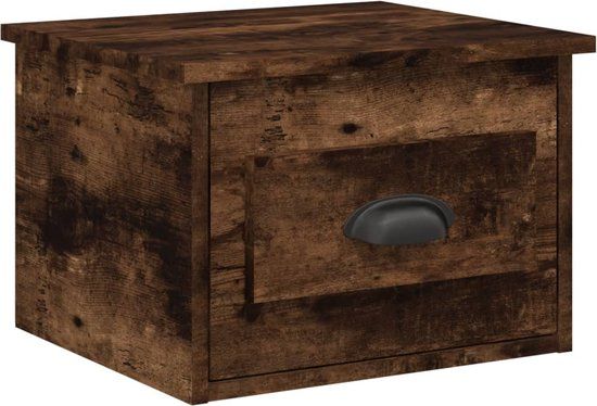 vidaXL Nachtkastje wandgemonteerd 41,5x36x28 cm gerookt eikenkleurig