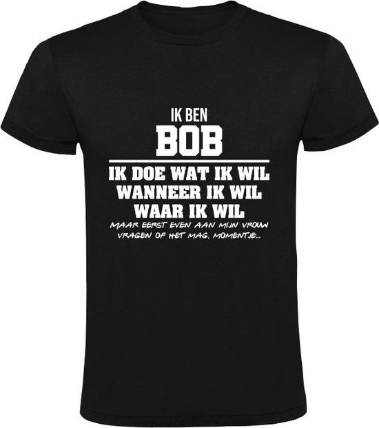 Bob Heren T-shirt Zwart - 2XL - Katoen