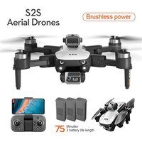 S2S S2S Mini Drone Dual Camera 4K Quadcopter Opvouwbaar Brushless 3 Batterij Batterijduur: 25 Min Wit