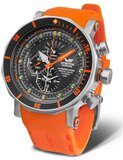 Vostok Europe Lunokhod 2 YM86-620A506 Herenhorloge - Zilverkleurig - Oranje Leer - 49mm