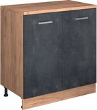 Vicco Uitbreidingskast Rion, Zwart beton/Goudkleurig Eiken, 80 x 46 cm