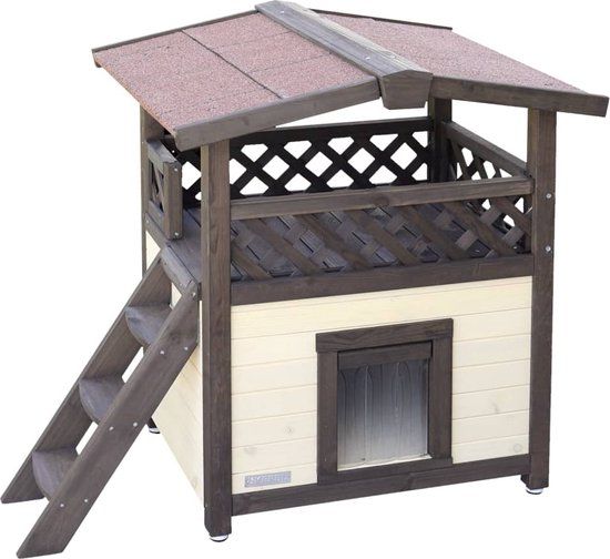 Kerbl Kattenhuis DeLuxe - 4-seizoenen - 88x57x77 cm - donkerbruin