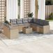 Maison Exclusive - Ensemble de meubles de jardin 10 pièces avec canapé et coussins, beige, en polyrotin