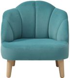 Vente-unique Kuipfauteuil in blauw fluweel voor kinderen COBACA