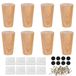 Pieds de meuble en chêne 8 cm - Jeu de 8 pieds en bois pour meubles