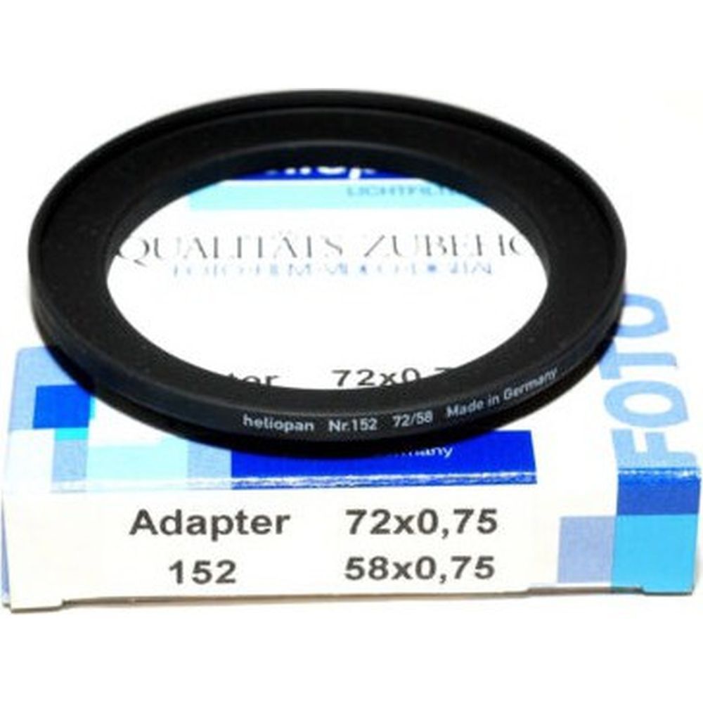 Heliopan Adapter Ring Optiek 58mm, Filter 72mm